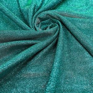 Verde giada elasticizzato glitter luccicante 58&quot; di larghezza-Glimmer-Tessuto scintillante-Camicia da notte per ballo di fine anno-Venduto tagliato a misura.