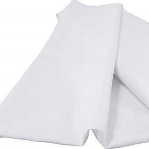 White 60&quot; Wide 100% Polyester Spun Poplin Fabric Sold By The Yard.