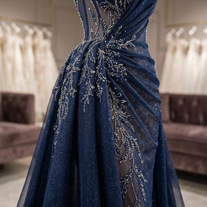blue net fabric for dress Teal Blue Heavy Pearl Cut Dana Embroidery Power Net Fabric 15066