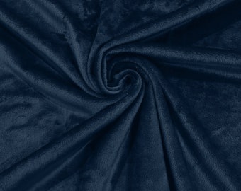 Navy Blue Solid Smooth Minky Fabric for Quilting, Blankets, Baby & Pet Accessories, Pillows, Throws, Clothes, Stuffed Toys, Costume.