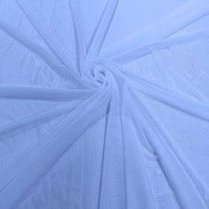 Periwinkle Blue 58/60&quot; Wide Solid Stretch Power Mesh Fabric Spandex/ Sheer See-Though/Sold By The Yard. New Colors