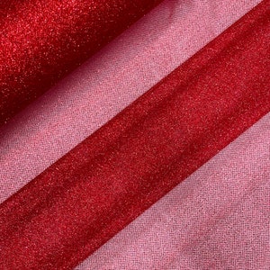 Red Glitter Tulle Fabric/Soft Mesh Glitter Material, Sparkle Shimmer Tulle Fabric for Wedding Dress/Décor/Quinsianera