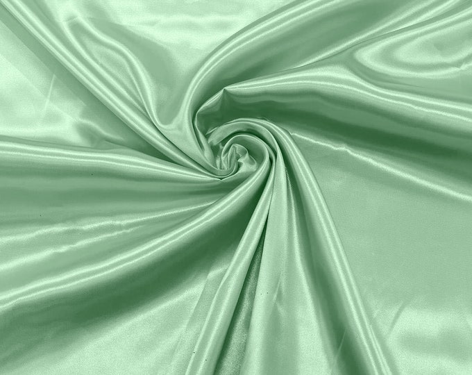 Mint - Shiny Charmeuse Satin Fabric for Wedding Dress/Crafts Costumes/58” Wide /Silky Satin