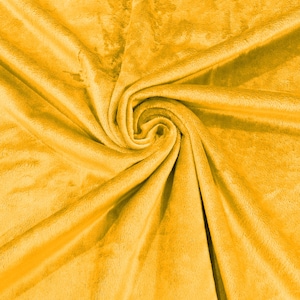 Canary Yellow Minky Smooth Soft Solid Plush Faux Fake Fur Fabric Polyester- Sold by the yard.