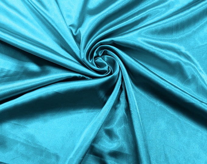 Aqua Blue Light Weight Silky Stretch Charmeuse Satin Fabric/60" Wide/Cosplay.