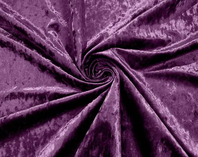 Eggplant Stretch Crushed Velvet Fabric/58 Inches Wide/Cosplays.