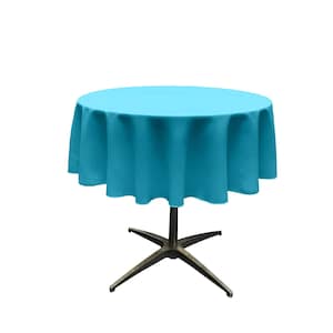 Turquoise - Solid Round Polyester Poplin Tablecloth Seamless.