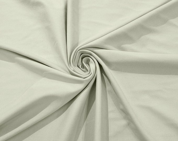 Ivory Stretch Ponte De Roma 320 GSM Knit Poly Rayon Fabric by the Yard.