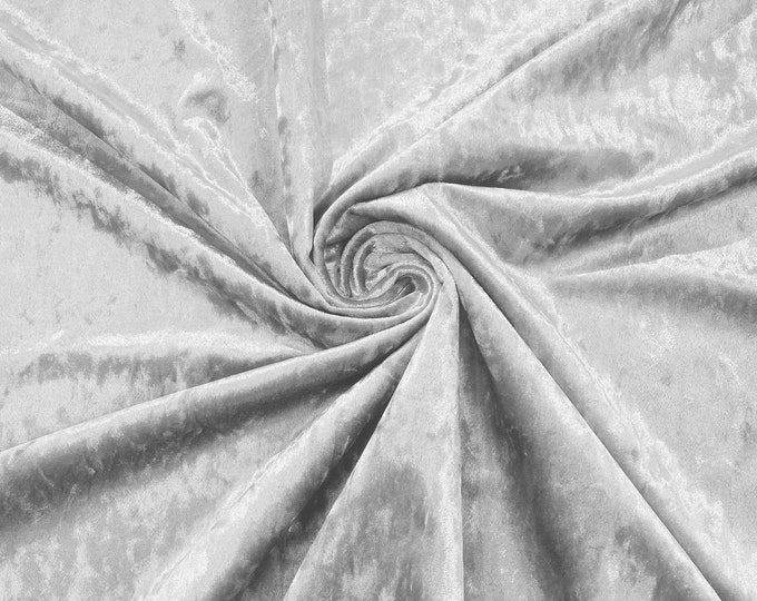 White Stretch Crushed Velvet Fabric/58 Inches Wide/Cosplays.
