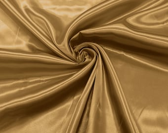 Gold Shiny Charmeuse Satin Fabric for Wedding Dress/Crafts Costumes/58” Wide /Silky Satin