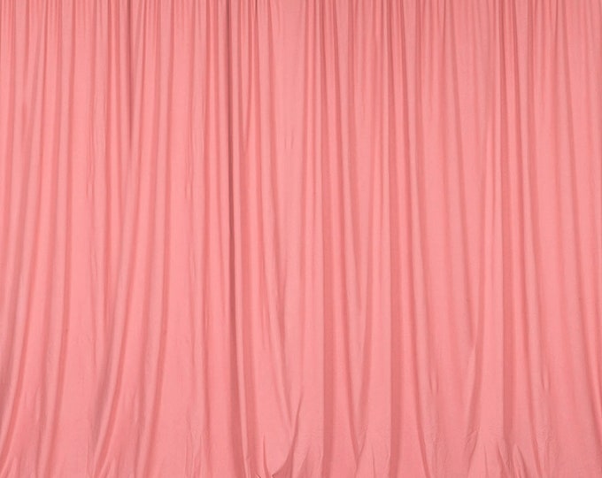 Coral SEAMLESS Backdrop Drape Panel, All Sizes Available in Polyester Poplin, Party Supplies Curtains.