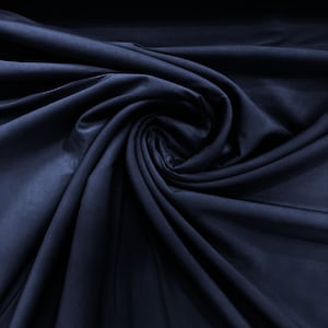 Navy Blue 58&quot; Wide ITY Fabric Polyester Knit Jersey 2 Way  Stretch Spandex Sold By The Yard.