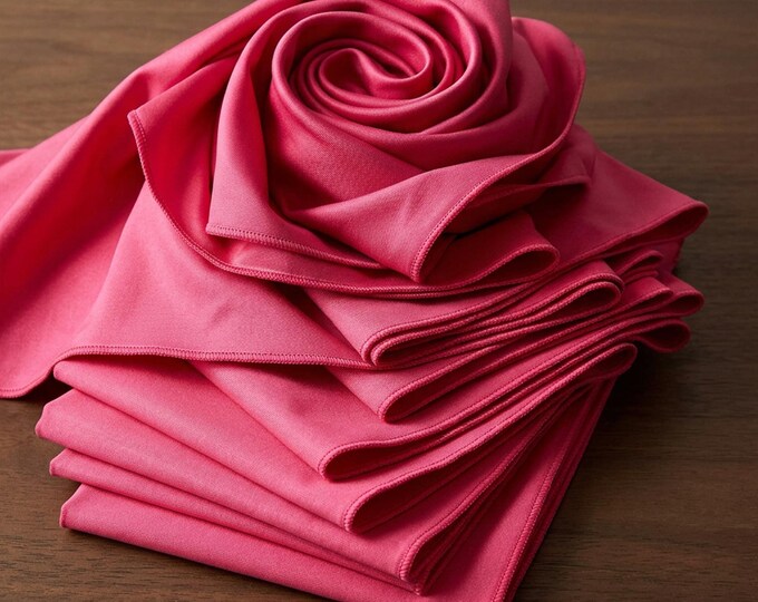 Neon Pink Heavy Shiny Satin Stretch Spandex Fabric 58" Wide, Hot Pink Satin Fabric, Stretch Dress Fabric, Prom Fabric By The Yard