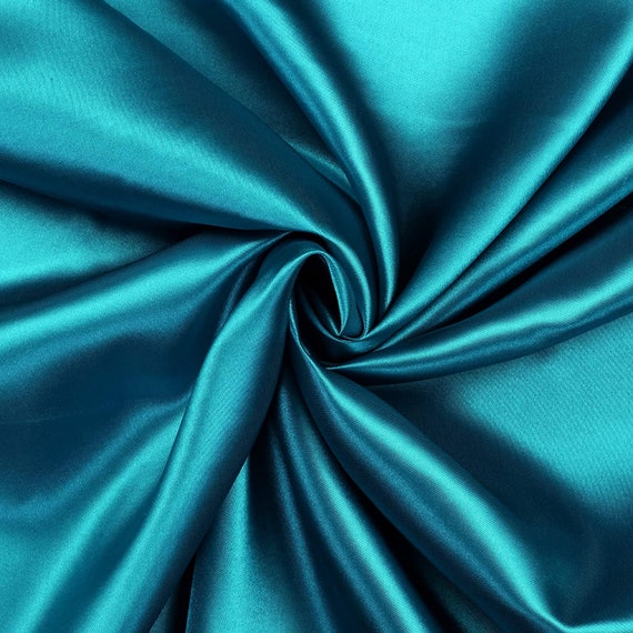 Teal Blue Charmeuse Bridal Solid Satin Fabric for Wedding Dress Fashion  Crafts Costumes Decorations Silky Satin 58 Wide Sold by the Yard -   Canada