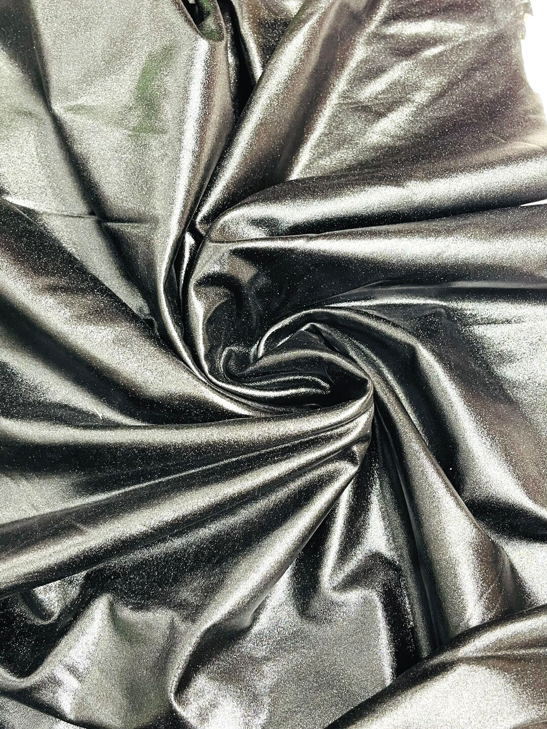 Black Metallic Foil Lame Spandex Sold by the Yard. Etsy