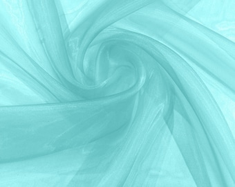 Aqua Green Crystal Organza Fabric, Sheer Polyester, 58/60" Wide | Cosplay Costumes, Skirts.
