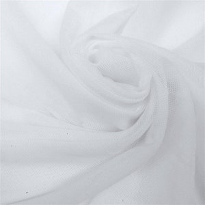 White 58/60&quot; Wide Solid Stretch Power Mesh Fabric Nylon Spandex Sold By The Yard.