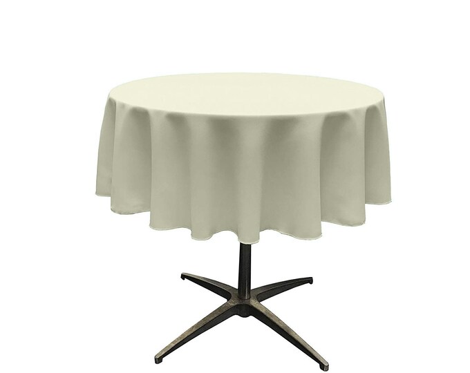 Dark Ivory - Solid Round Polyester Poplin Tablecloth Seamless.