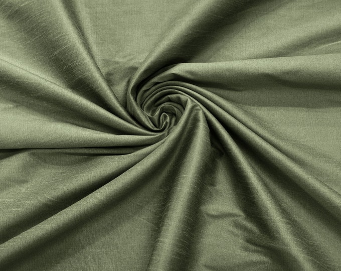 Sage Green Polyester Dupioni Faux Silk Fabric/ 55” Wide/Wedding Fabric/Home Decor.