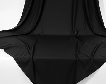 Black Nylon Spandex Fabric, 58" Wide with 4-Way Stretch for Costumes & Activewear