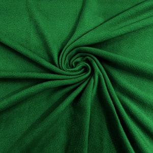 Kelly Green Solid Polar Fleece Fabric Anti-Pill 58&quot; Wide Sold by The Yard.