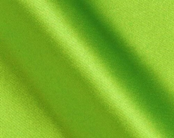 Lime Green Heavy Shiny Bridal Satin Fabric for Wedding Dress, 60" inches wide sold by The Yard.