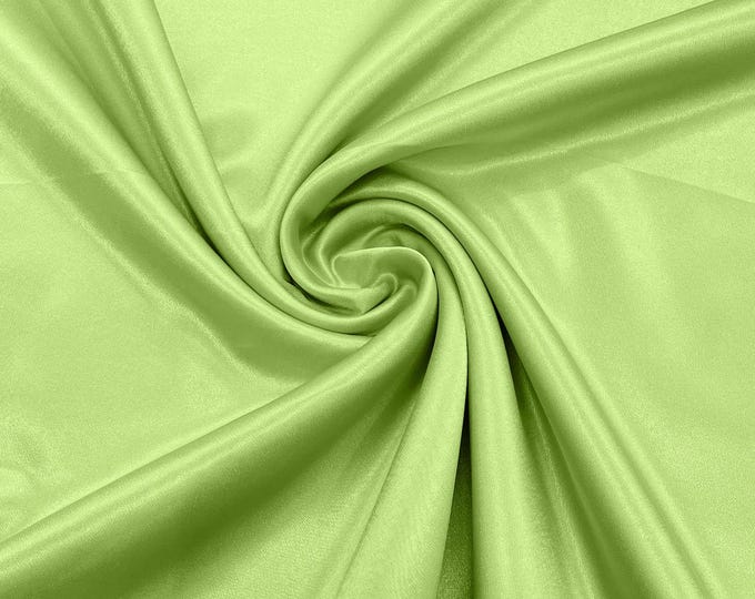 Lime Green Crepe Back Satin Fabric 58" Wide| Bridal| Prom| Nightgown| Wedding.