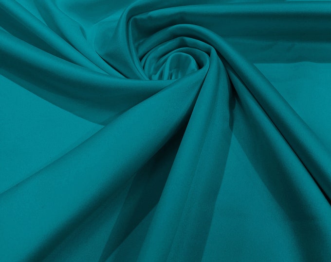 Chinese Aqua Blue - Matte L'Amour Satin (Peau de Soie) Duchess Fabric Bridesmaid Dress 58"-60" Wide/Costume/wedding.
