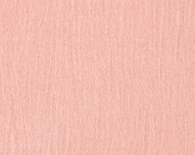 Blush Pink Cotton Gauze Fabric 100% Cotton 48/50" inches Wide Crinkled Lightweight Sold by The Yard.