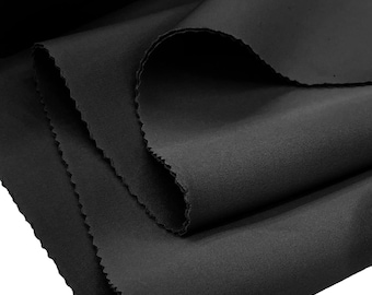 Black Neoprene Scuba Super Techno Fabric-2mm Thick-Solid Colors Collection-Sold by the Yard.