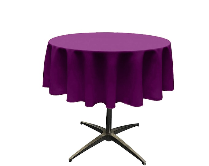 Magenta - Solid Round Polyester Poplin Tablecloth Seamless.