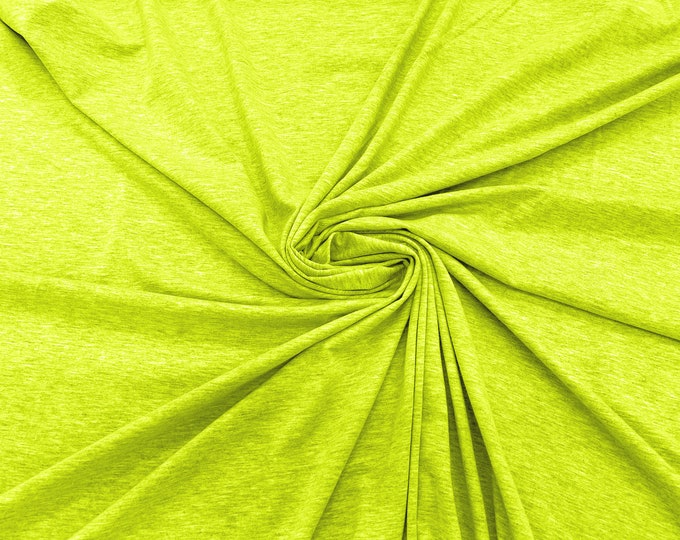 Neon Yellow Two Tone 58/60" Wide  Cotton Jersey Spandex Knit Blend 95% Cotton 5 percent Spandex/Stretch Fabric/Costume