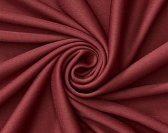 Wine Interlock Knit Polyester Fabric, 58/60" Stretch Material by the Yard