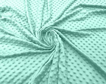 Ice Mint Minky Dot Fabric| 58" Wide| Cosplay| Stuff Animals| Blankets.
