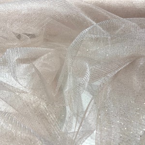 Blush Pink sparkle tulle glitter fabric shimmer/ tulle glitter for dresses/ mesh glitter fabric/ costume fabric/ wholesale