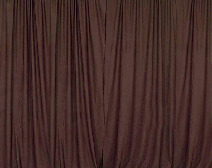 Brown SEAMLESS Backdrop Drape Panel, All Sizes Available in Polyester Poplin, Party Supplies Curtains.