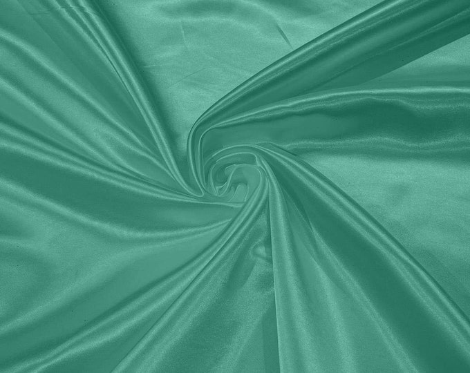 Jade Heavy Shiny Bridal Satin Fabric for Wedding Dress, 60" inches wide sold by The Yard. New Colors