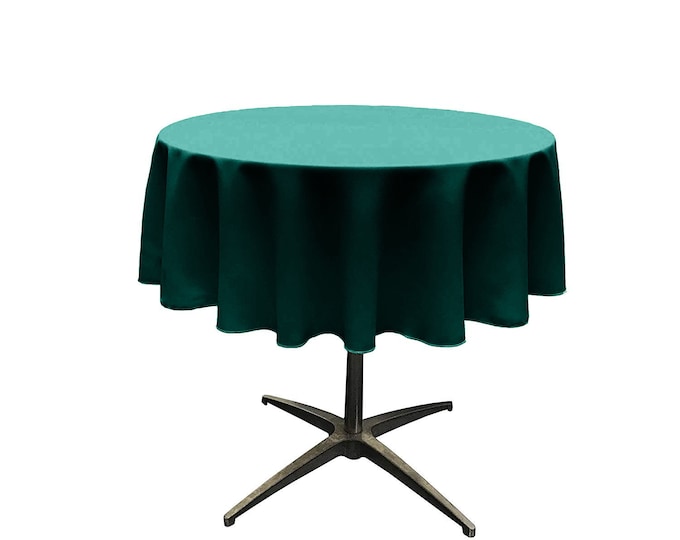 Peacock - Solid Round Polyester Poplin Tablecloth Seamless.