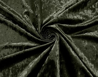 Dark Olive Green Stretch Crushed Velvet Fabric/58 Inches Wide/Cosplays.