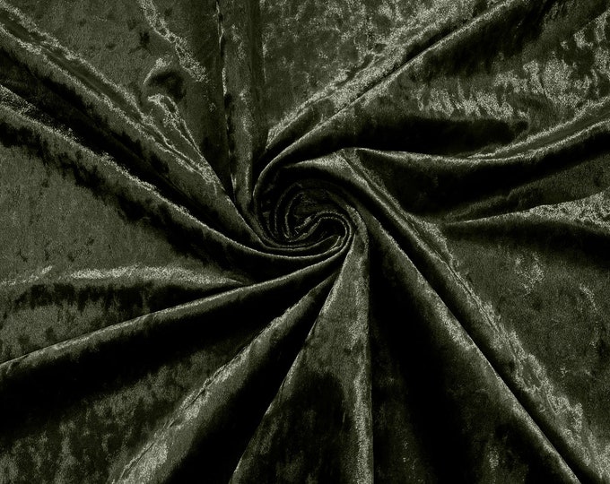 Dark Olive Green Stretch Crushed Velvet Fabric/58 Inches Wide/Cosplays.