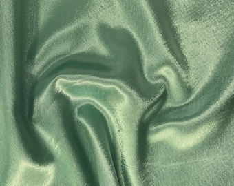 Sage Crepe Back Satin Bridal Fabric Draper-Prom-wedding-nightgown- Soft 58"-60" Inches Sold by The Yard.