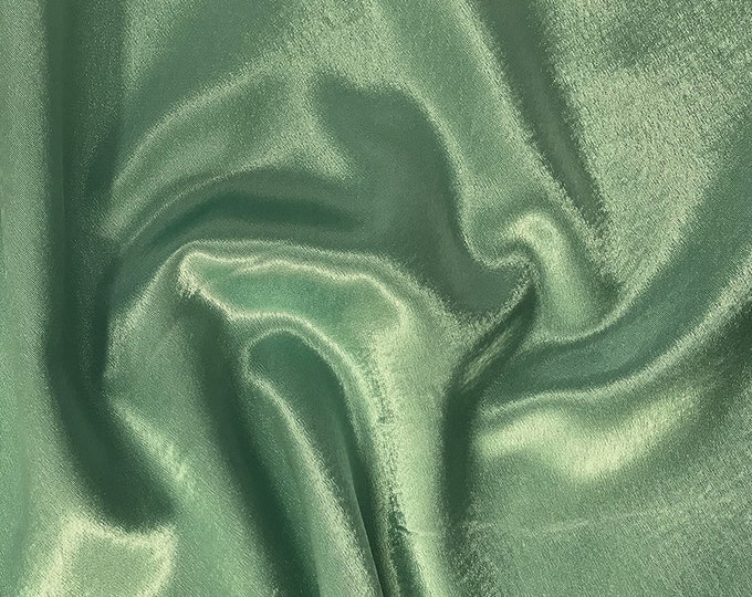 Sage Crepe Back Satin Bridal Fabric Draper-Prom-wedding-nightgown- Soft 58"-60" Inches Sold by The Yard.
