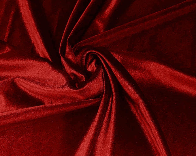 Red 58"/60Inches Wide Royal Velvet Upholstery Fabric. Sold By The Yard.