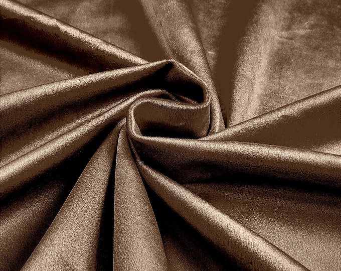 Khaki 58"/60Inches Wide Royal Velvet Upholstery Fabric. Sold By The Yard.