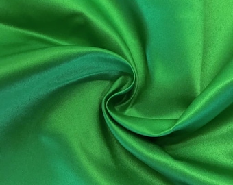 Kelly Green Matte Duchess Satin Fabric, 60" Wide, By The Yard