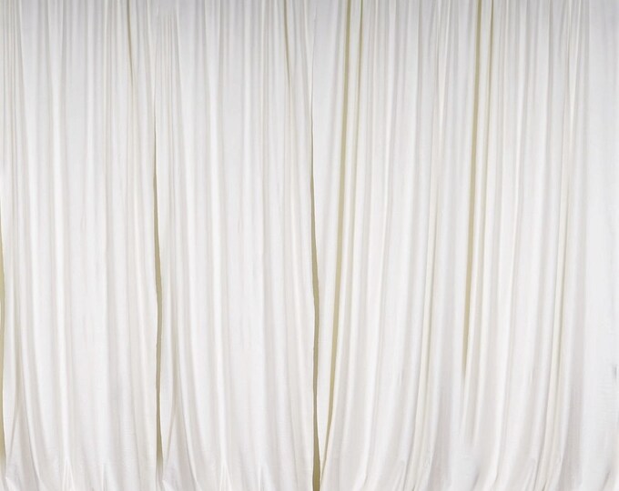 Ivory SEAMLESS Backdrop Drape Panel, All Sizes Available in Polyester Poplin, Party Supplies Curtains.