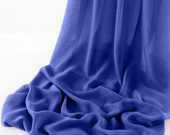 Light Royal Blue - Wool Dobby Chiffon Sheer Table Runner for Wedding, Decorations for Birthday Parties, Banquets, Engagements.