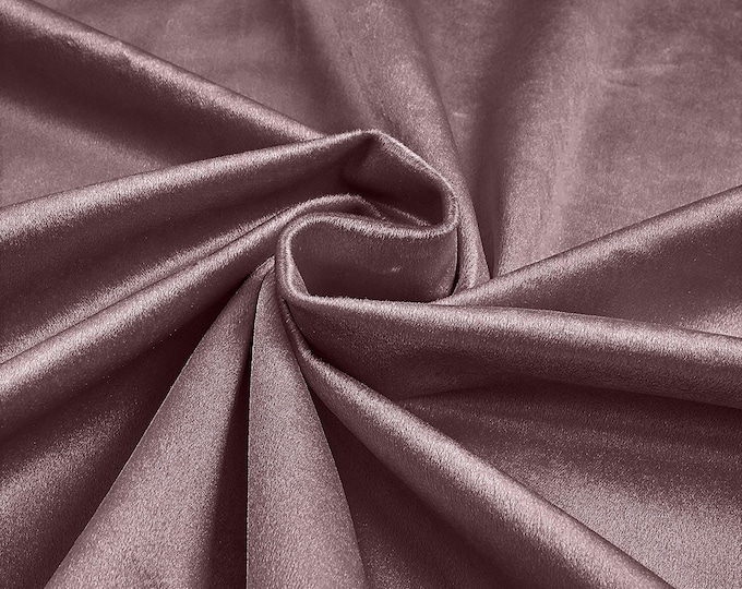 Dusty Rose 58"/60Inches Wide Royal Velvet Upholstery Fabric. Sold By The Yard.