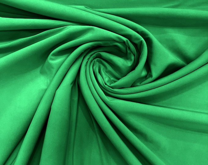 Kelly Green 58" Wide ITY Fabric Polyester Knit Jersey 2 Way  Stretch Spandex Sold By The Yard.