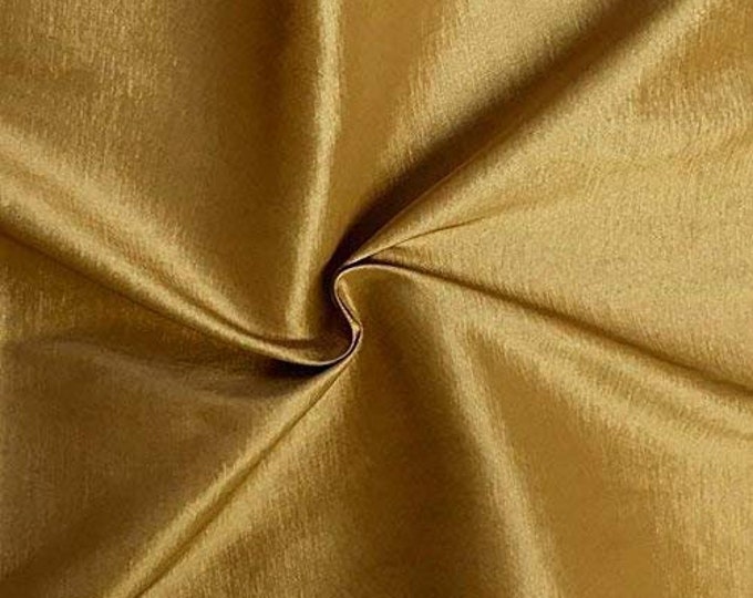 Gold 58" Wide Medium Weight Stretch Two Tone Taffeta Fabric, Sold By The Yard.